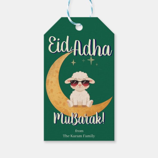 Eid Al Adha Personalized Eid Mubarak Muslim Gift Cadeaulabel (Voorkant)
