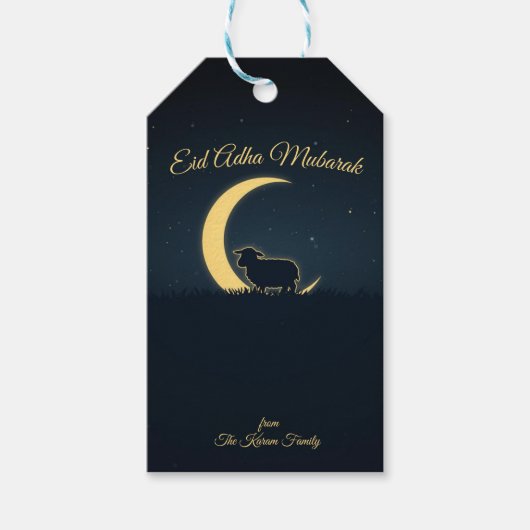 Eid Al Adha Personalized Eid Mubarak Muslim Gift  Cadeaulabel (Voorkant)