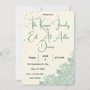Eid Al Adha Salie Groene Diner Kaart