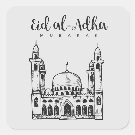 eid al adha vierkante sticker (Voorkant)