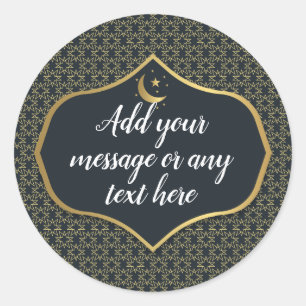 Eid Al-Fitr Gold Dark Blue Ronde Sticker