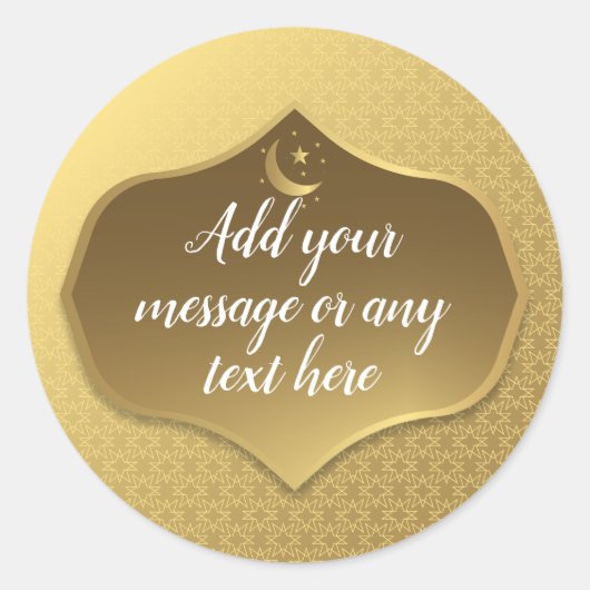Eid Al-Fitr Gold Ronde Sticker (Voorkant)