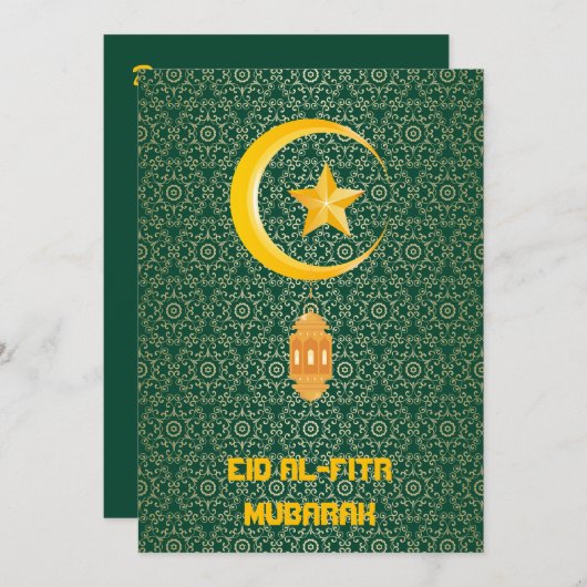Eid al Fitr Mubarak Ramadan Kareem Maan Ster (Voorkant / Achterkant)