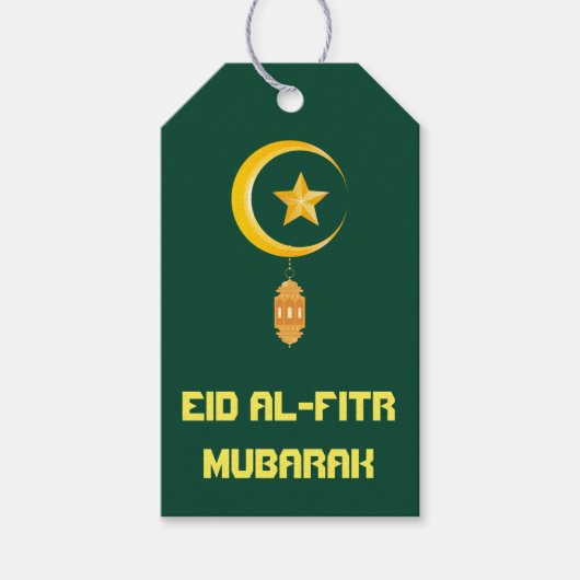 Eid al Fitr Mubarak Ramadan Kareem Moon Star Cadeaulabel (Voorkant)