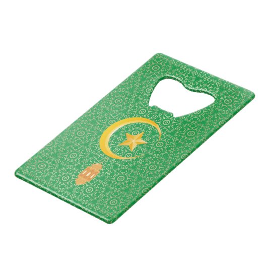 Eid al Fitr Mubarak Ramadan Kareem Moon Star Kredietkaart Flessenopener (Achterkant Gekanteld)
