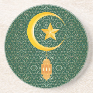 Eid al Fitr Mubarak Ramadan Kareem Moon Star Zandsteen Onderzetter