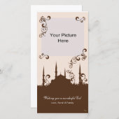 Eid Brown Pink Swirl-fotokaarten (Voorkant / Achterkant)