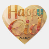 Eid groet cadeau Gepersonaliseerd Hart Sticker (Voorkant)