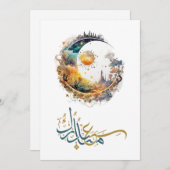 Eid Moubarak Calligraphie arabe Carte de voeux Eid (Devant / Derrière)