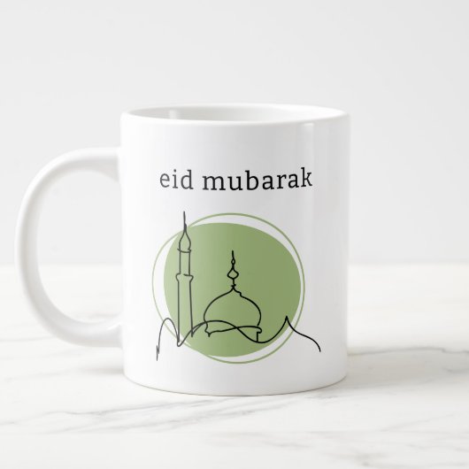 Eid Moubarak Grand Mug - Mosquée Ligne Art (Gauche)