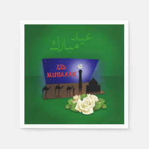Eid Mubarak 3D-groet - Papier Napkin Servetten