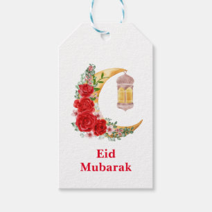 Eid Mubarak Aangepaste Bloemenstroming Islamitisch Cadeaulabel