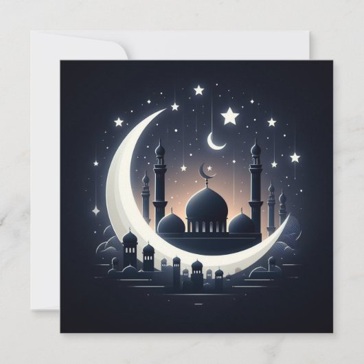 Eid Mubarak Aanpasbare Groet Tekst Feestdagenkaart (Voorkant)