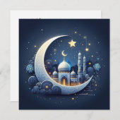 Eid Mubarak Aanpasbare Groetetekst Feestdagenkaart (Voorkant / Achterkant)