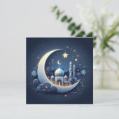 Eid Mubarak Aanpasbare Groetetekst Feestdagenkaart (Staand voorkant)