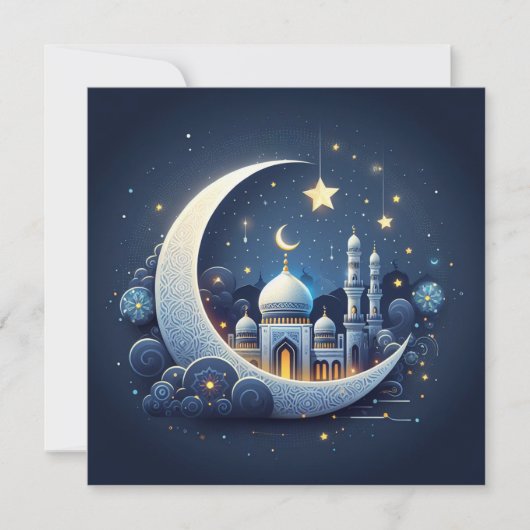 Eid Mubarak Aanpasbare Groetetekst Feestdagenkaart (Voorkant)
