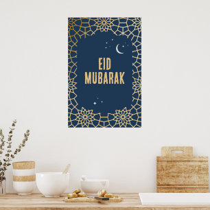 Eid Mubarak Arabesk Patroon Poster
