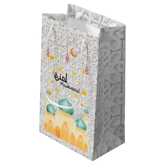 Eid Mubarak arabisch ornament Klein Cadeauzakje (Achterkant Gekanteld)