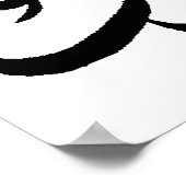 Eid Mubarak Black and White in Arabische scripts Poster (Hoek)