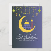 Eid Mubarak Blauw Feestdagenkaart (Voorkant)