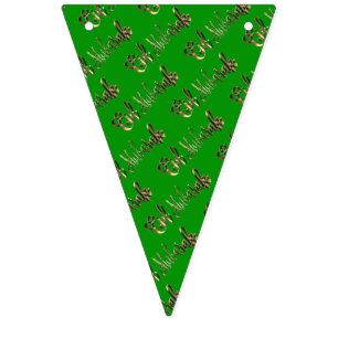 Eid Mubarak Blessed Eid Text Pattern Gold Green Vlaggetjes