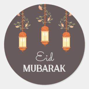 Eid Mubarak Bloemenlantaarn Islamitisch Ronde Sticker