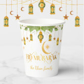 "Eid Mubarak" Custom Elegant Modern Wit Goud Papieren Bekers