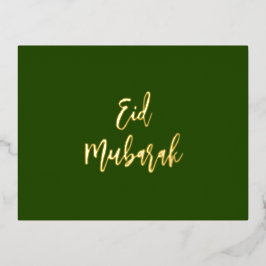 Eid Mubarak Dark Green Gold Folie Feestdagen Briefkaart