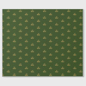 Eid Mubarak Donkergroenboek met gouden cadeaus Cadeaupapier (Vlak)