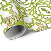 Eid Mubarak Eid Groen begroeten Cadeaupapier (Rol Hoek)