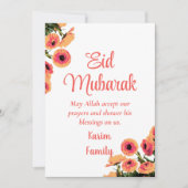 Eid Mubarak - Eigen islam - Startdecor Floral Dua Kaart (Voorkant)