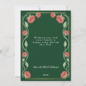 Eid Mubarak Elegant Green Floral Photo Feestdagenkaart (Achterkant)