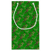 Eid Mubarak Elegant Green Gold Typografie Klein Cadeauzakje (Achterkant)