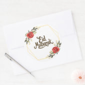 Eid Mubarak English Gold Frame Floral Sticker (Envelop)