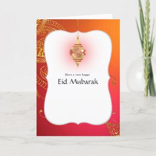 Eid Mubarak Familie Foto Groet Feestdagen Kaart