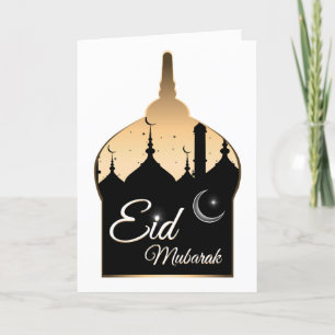 Eid Mubarak Familie Foto Groet Feestdagen Kaart
