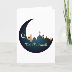 Eid Mubarak Familie Foto Groet Feestdagen Kaart