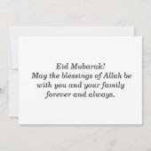 Eid Mubarak Flat Wenskaart Kaart (Achterkant)