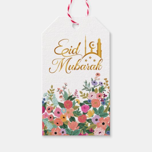 Eid mubarak floral cadeaulabel (Voorkant)