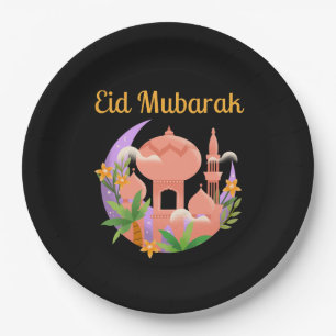 Eid Mubarak Floral Papieren Bordje