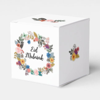 EID MUBARAK FLORAL WREATS FAVOR CUBE BEDANKDOOSJES