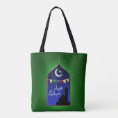 Eid Mubarak Garland Moon Tote Bag (Achterkant)