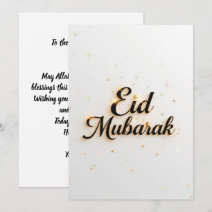 Eid mubarak gepersonaliseerde moderne kaart