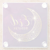 Eid Mubarak Glazen Onderzetter (Achterkant)