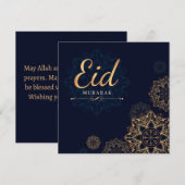 Eid Mubarak Gold Mandala Holiday Kaart (Voorkant / Achterkant)