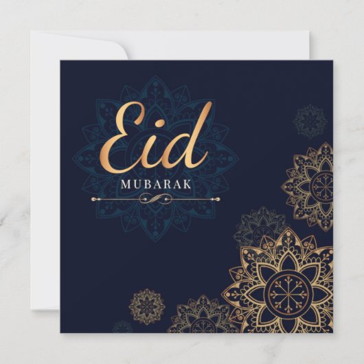 Eid Mubarak Gold Mandala Holiday Kaart (Voorkant)