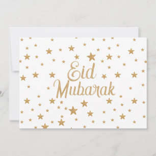Eid Mubarak Gold Star Glitter Sparkle decor Kaart
