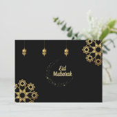 Eid Mubarak Golden Customize Kaart (Staand voorkant)