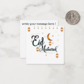Eid Mubarak Golden Notitiekaartje (Voorkant / Achterkant in situ)