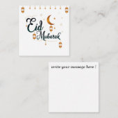 Eid Mubarak Golden Notitiekaartje (Voorkant / Achterkant)
